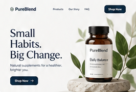 PureBlend product landing page concept